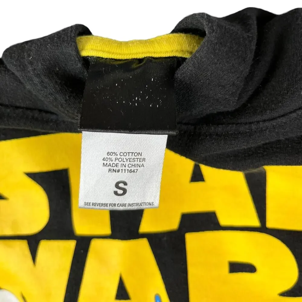Star Wars Hoodie Graphic Black Vader Luke Yoda Boba Fett Chewie. Sz Sm Youth EUC